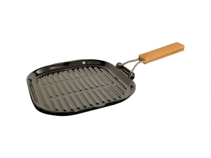 Cast iron grooved frying pan